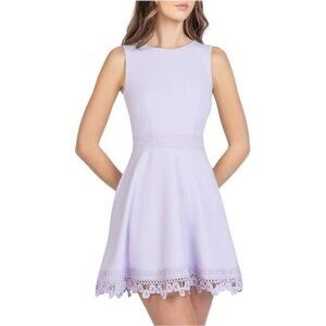 NEW w/tag B DARLIN Juniors' Crochet-Trimmed Scuba Fit & Flare Dress Size 3/4